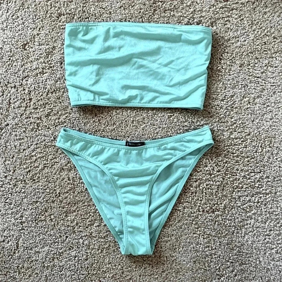 PLT Bandea Bikini and High Waisted Bottoms Turquoise - Picture 2 of 5